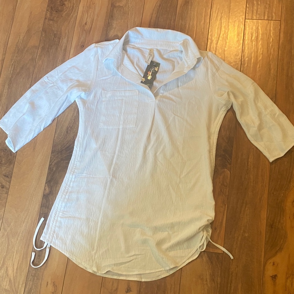 Hollister White 3/4 Sleeve Top